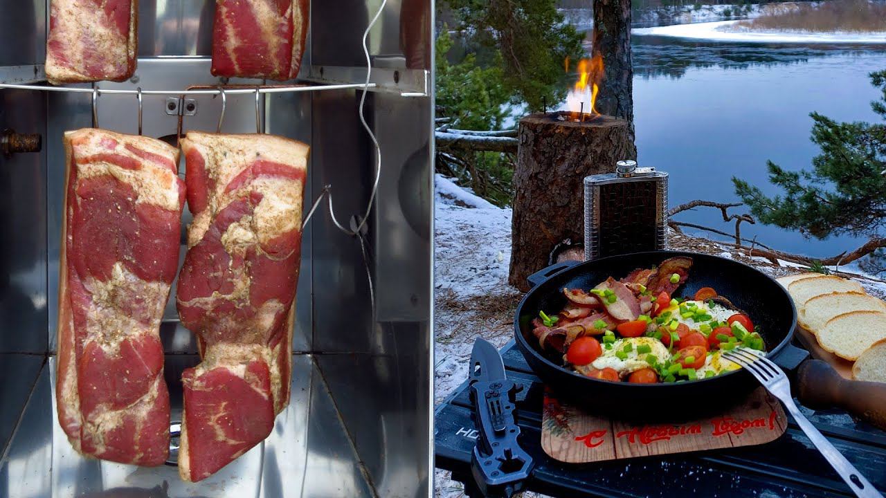 Готовим грудинку горячего копчения дома. смотреть онлайн