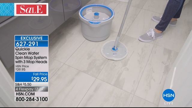 Quickie Clean Water Spin Mop System with 3 Mop Heads смотреть онлайн
