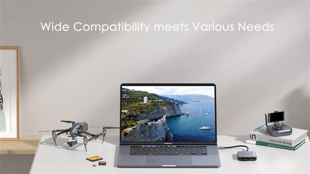 LENTION C8s USB-C To CF/ SD/ Micro SD Card Reader, SD 3.0 Card Adapter