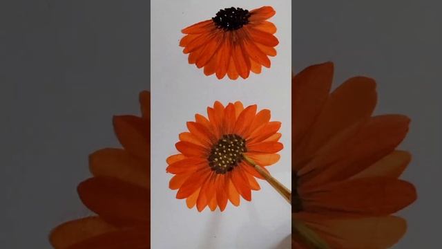 Sunflower ? Painting Using Round?️ Brush//one stroke painting#shorts смотреть онлайн