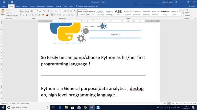 Introduction to Python Session 1 by Nakshatra Gupta смотреть онлайн