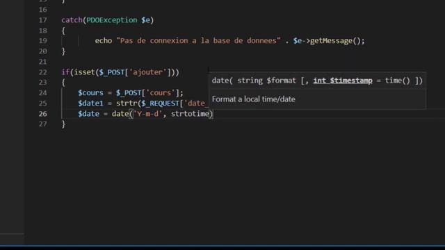 PHP et MYSQL insérer la date dans une table via un formulaire смотреть онлайн