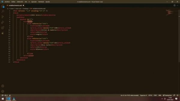 VISUAL STUDIO CODE II DOCUMENTO  XML