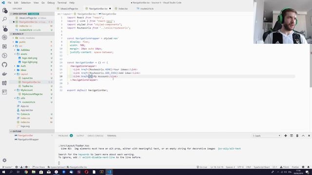 IdeasApp (ReactJS, TypeScript) #9 - Navigation Bar смотреть онлайн
