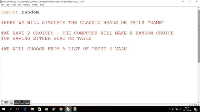 PYTHON - HEADS OR TAILS GAME смотреть онлайн