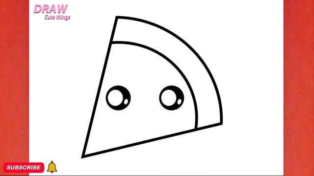 HOW TO DRAW A CUTE PIZZA, STEP BY STEP, DRAW Cute things смотреть онлайн
