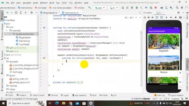 On Click Listener in Custom Adapter With Recyclerview Kotlin 2023 ~ M Tarek Mobile Application смотреть онлайн