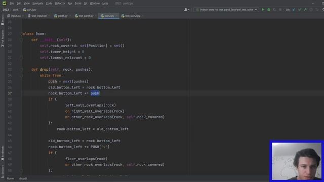 Advent of Code 2022, Day 17, Python Solution смотреть онлайн