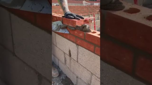 Красивая кладка кирпича.#кладка#облицовочныйкирпич #ремонт