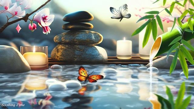 Bamboo water fountain healing music BGM Relaxing Music - Calm Piano Music, Sleep Music, Water Sound смотреть онлайн