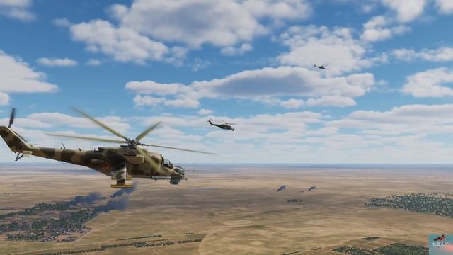 Работа тройки Ми-24 в Сирии. К.В.А.С. в DCS World. смотреть онлайн