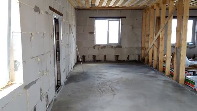 Строим дом сами №22 затирка стяжки