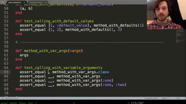 Ruby Koans Stream 5 - methods basics смотреть онлайн