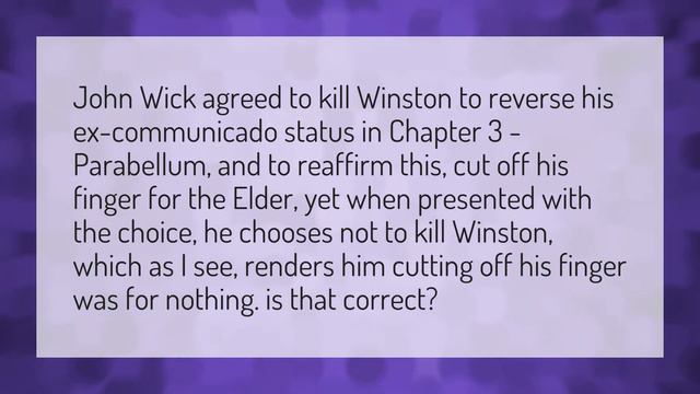 Why did John Wick cut off his finger? смотреть онлайн