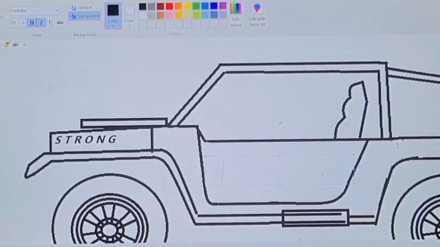 How to draw Jeep on computer using ms paint / master kid смотреть онлайн