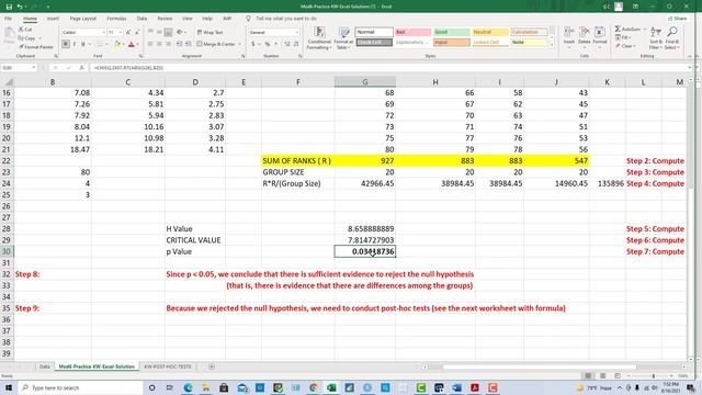 Kruskal Wallis Test Example Excel смотреть онлайн