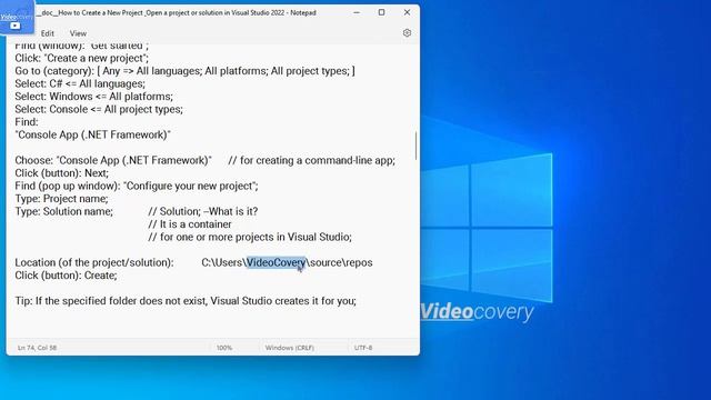 How to create, and open 'New C# Project and Solution file' in Visual Studio Community Version 2022? смотреть онлайн