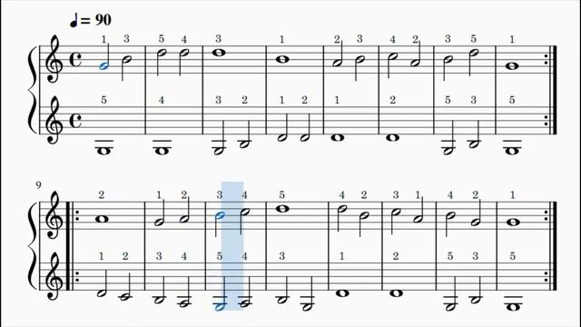 CZERNY OP. 599 NO. 3 (♩=90) First Lessons in Learning the Notes смотреть онлайн