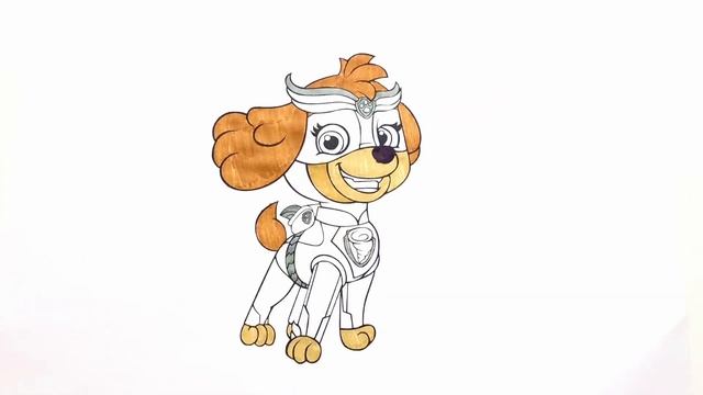 Раскраска Скай МегаЩенки Раскрашиваем Щенячий Патруль Для Детей Paw Patrol MightyPups смотреть онлайн