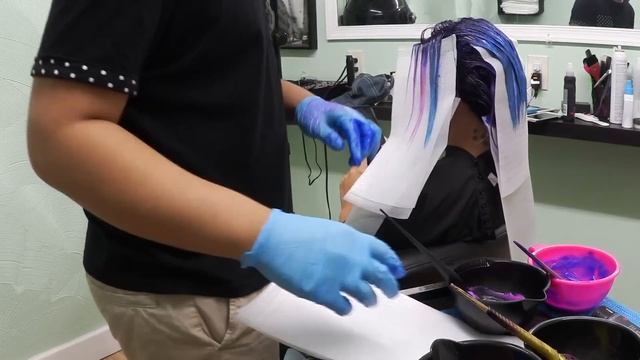 Purple Lavender Blue Orchid color tutorial using PRAVANA VIVIDS смотреть онлайн