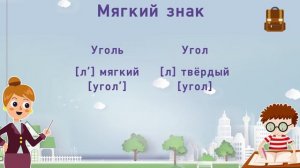 Мягкий знак (ь). Правописание слов с мягким знаком на конце и в середине слова перед согласными