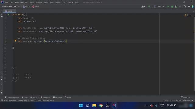 Kotlin Tutorial for Beginners - Kotlin Program to Add Two Matrix Using Multi-dimensional Arrays смотреть онлайн