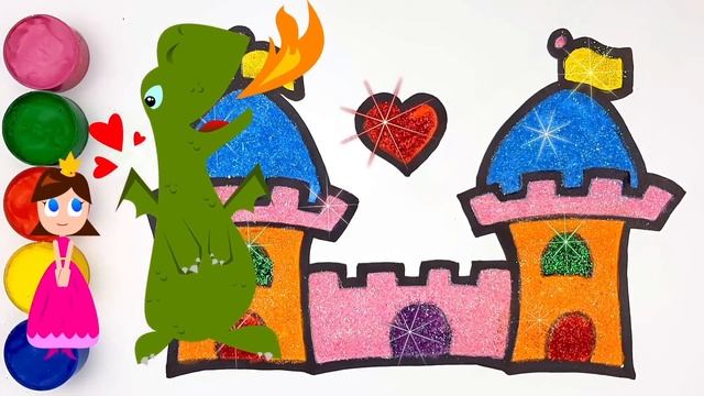 Prinzessin Schloss Zeichnen und Malen für Kinder Farben Lernen auf Deutsch смотреть онлайн