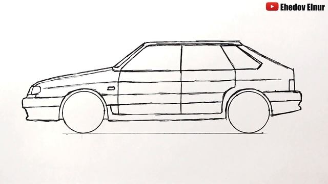 Как нарисовать машину ВАЗ 2114 смотреть онлайн