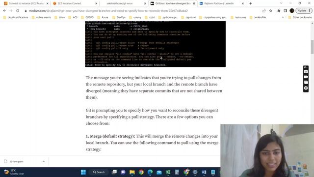 Git Error-You have divergent branches and need to specify how to reconcile them | Git Merge Conflic смотреть онлайн