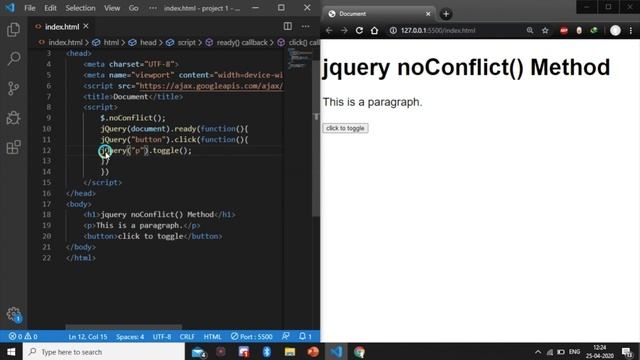 26.jQuery - The noConflict() Method In hindi | jQuery Tutorial in Hindi смотреть онлайн