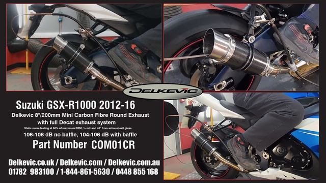 Delkevic Exhaust Muffler Carbon Short Round sound Suzuki Gixxer GSXR1000 смотреть онлайн