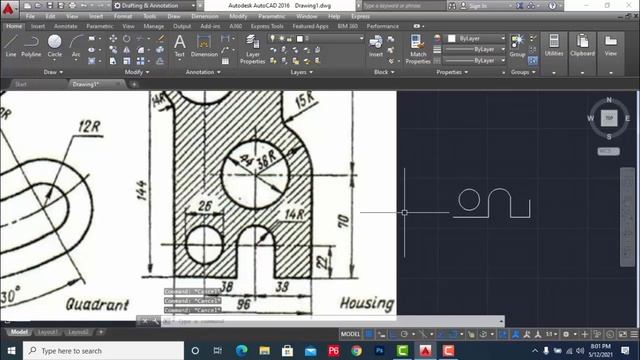 Lesson No 10 AutoCAD Drawing in Hindi - 2D Drawing Tutorial-AutoCAD 2D Projects No. 3 смотреть онлайн
