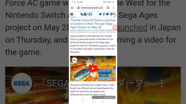 Thunder Force AC Game Launches on Switch in West Through Sega Ages Project on May 28 смотреть онлайн