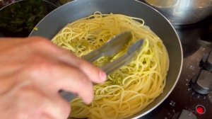 Pasta Pesto! Паста с песто! Спагетти очень быстрый рецепт.
