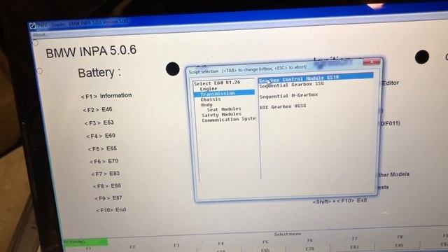 BMW INPA E60 transmission adaptation reset смотреть онлайн