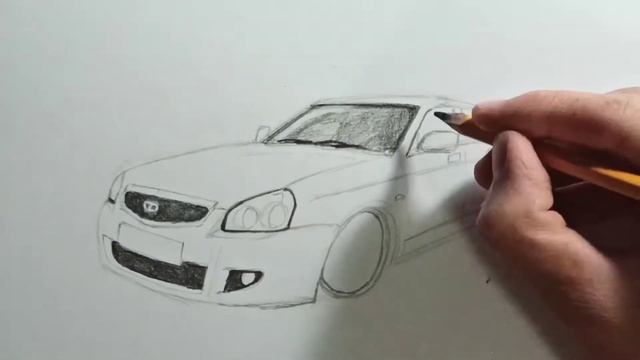 Как нарисовать машину - приору смотреть онлайн