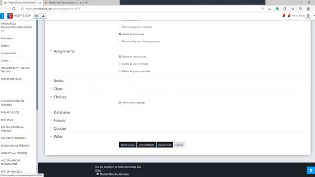 MOODLE TUTORIAL COURSE RESET смотреть онлайн