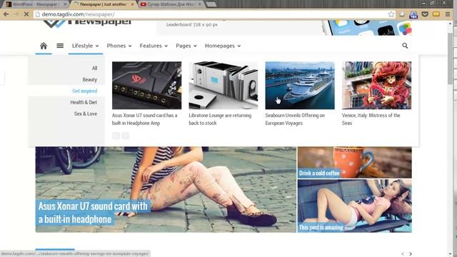 Newspaper - Шаблон для WordPress (Блоговый Шаблон) смотреть онлайн