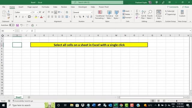 Select all cells on a sheet with a single click in Excel смотреть онлайн