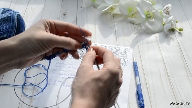 Палантин ажурный спицами. Подробный мастер-класс.