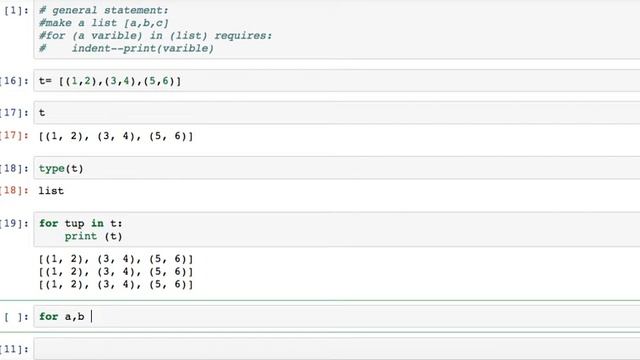 'for' loops (unpacking tuples) смотреть онлайн