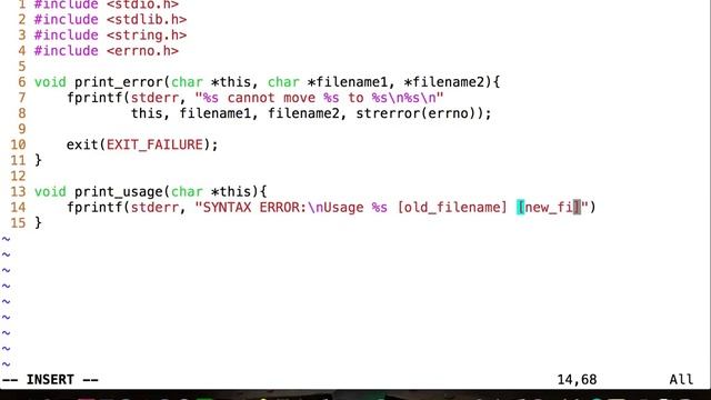 Basic Linux mv command implemented in C смотреть онлайн