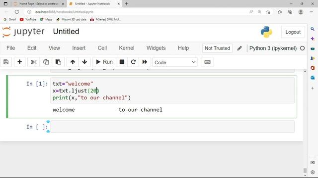 python string method|Ljust method|python complete tutorial|python for beginners|#python #jupyter смотреть онлайн