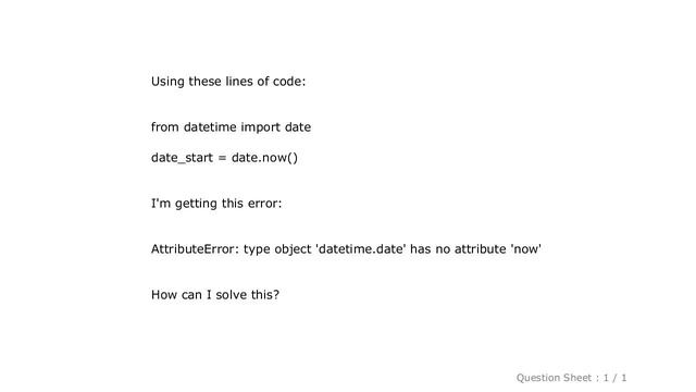 Django : AttributeError: type object 'datetime.date' has no attribute 'now' смотреть онлайн