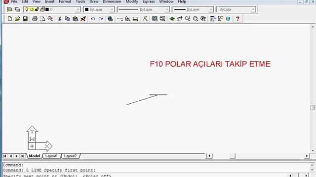 Autocad F10 POLAR AÇILARI İZLEME смотреть онлайн