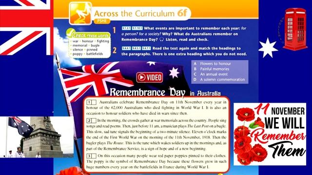 Excel 9 grade Module 6f Remembrance day in Australia смотреть онлайн