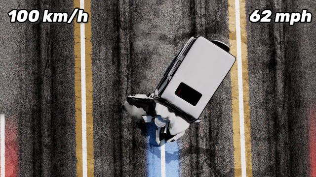 Slow Motion Mercedes G Class 100 km/h Driving Into a Bollard смотреть онлайн