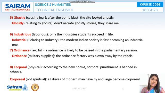 Lecture Video _18EGH28_Module 3_ Words Often Confused_1 _ Arulmozhi.V смотреть онлайн