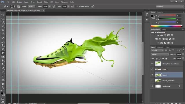 Photoshop CC How to make Shoe Paint Splash Easy смотреть онлайн