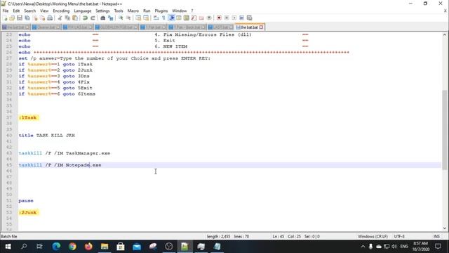 Task Kill with Show message with menu on cmd | bat or cmd file | The Bat Series | Part 3 | JKH TECK смотреть онлайн